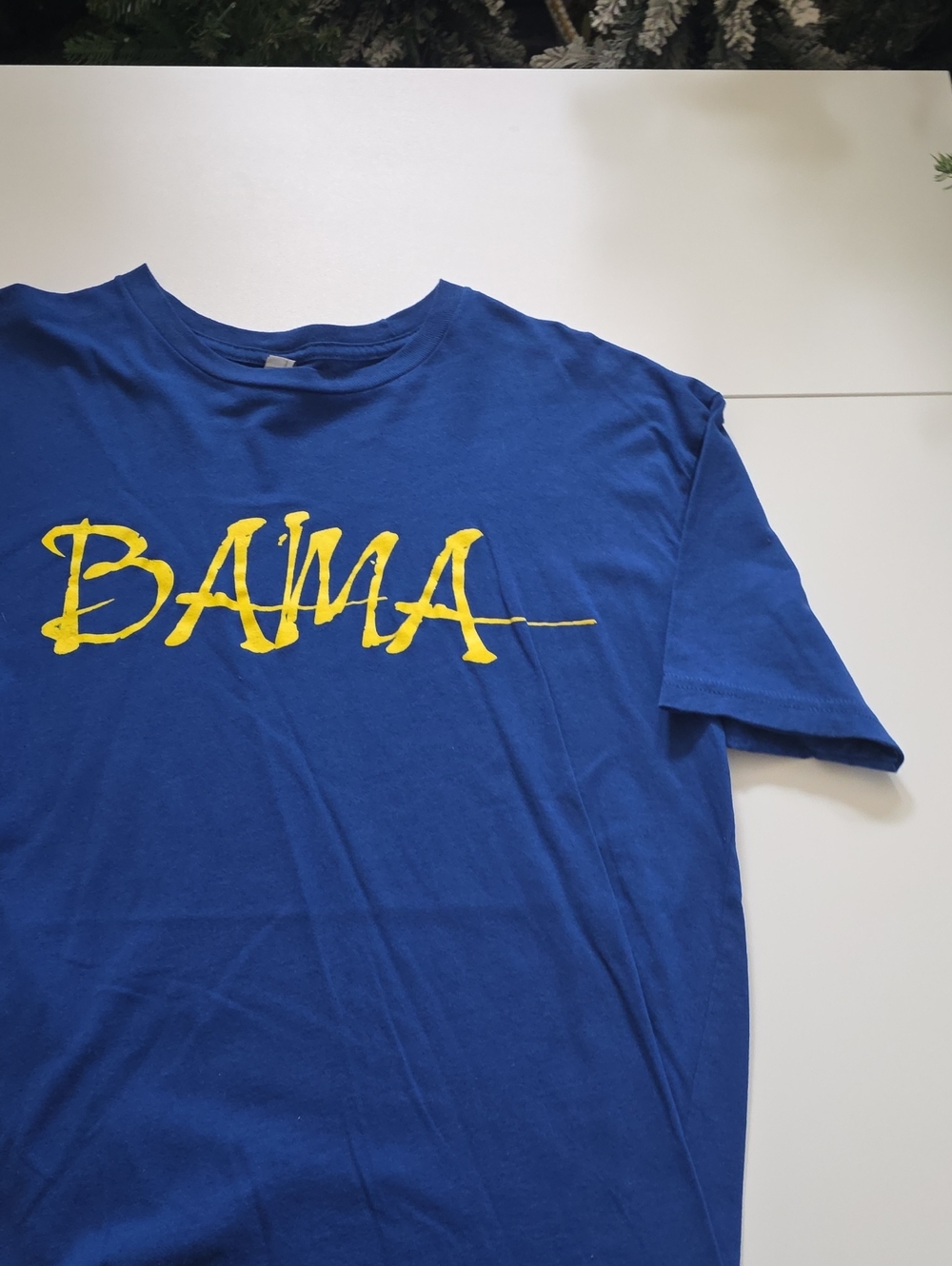 Next Level Apparel Blue Short-Sleeve Tee with Yellow BAMA Graphic